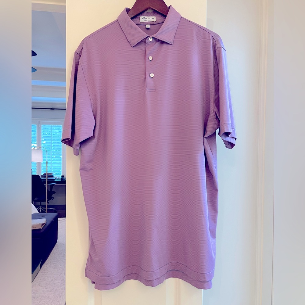 Peter Millar Summer Comfort polo in blue and pink stripes